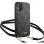Guess 4G flipové pouzdro s popruhem pro iPhone XR - šedé