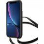 Guess 4G flipové pouzdro s popruhem pro iPhone XR - šedé