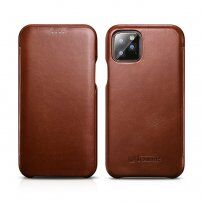 Icarer kožené flipové pouzdro pro iPhone 11 Pro - kakaově hnědé