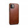 Icarer kožené flipové pouzdro pro iPhone 11 - kakaově hnědé