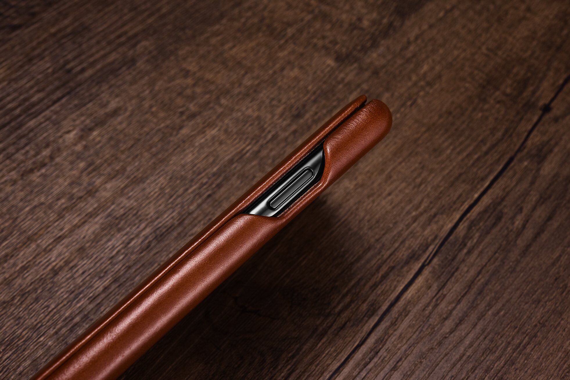 Icarer kožené flipové pouzdro pro iPhone 11 Pro Max - kakaově hnědé