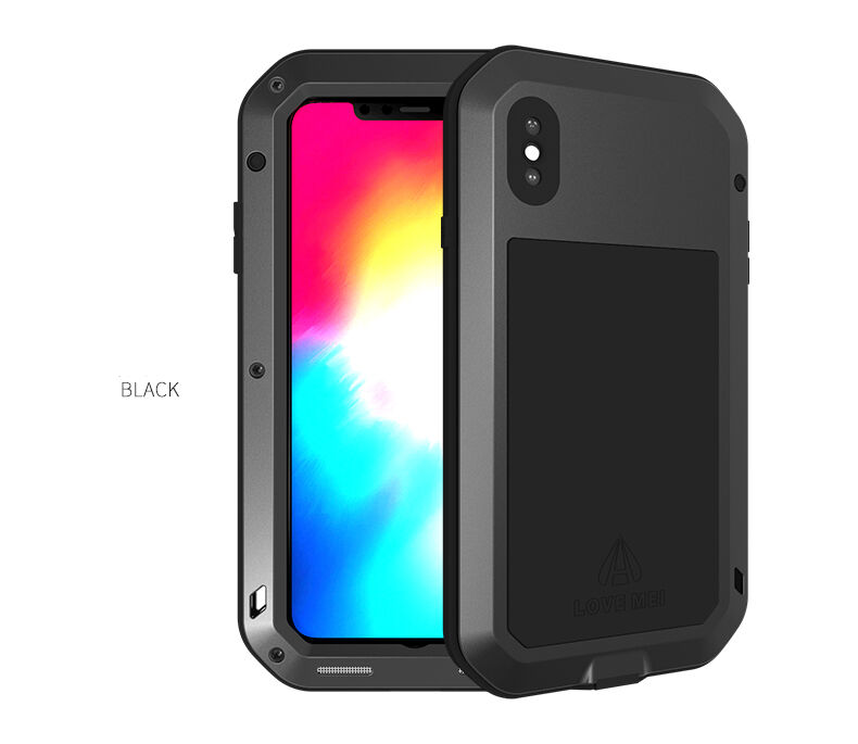 Love Mei super odolné pouzdro proti nárazu / vodě / prachu pro iPhone XS Max - černé Love Mei super odolné pouzdro proti nárazu / vodě / prachu pro iPhone XS Max - černé