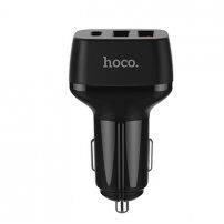 HOCO Kuso nabíječka do auta se dvěma USB jedním USB-C pro Apple iPhone / iPod - černá