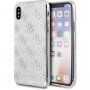 Guess 4G Solid Glitter třpytivý kryt pro iPhone X / XS - stříbrný