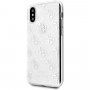 Guess 4G Solid Glitter třpytivý kryt pro iPhone X / XS - stříbrný