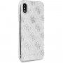 Guess 4G Solid Glitter třpytivý kryt pro iPhone X / XS - stříbrný