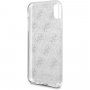 Guess 4G Solid Glitter třpytivý kryt pro iPhone X / XS - stříbrný