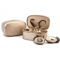 Guess Wireless Stereo bezdrátová sluchátka s nabíjecím pouzdrem pro Apple zařízení - zlatá