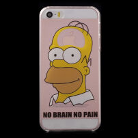 Průhledný kryt na iPhone 5 / 5S / SE (2016) - Homer Simpson - No Brain No Pain