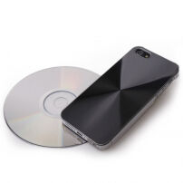 Plastový kryt s CD povrchem pro iPhone 5 / 5S / SE (2016) - černý