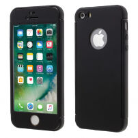 Tvrzený obal pro celý obvod telefonu včetně ochranného skla pro iPhone SE (2016) / 5S / 5 - černá