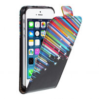 Ochranný vyklápěcí obal pro iPhone SE (2016) / 5S / 5 - meteoritová sprcha
