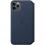 Originální Apple Folio kožené pouzdro pro iPhone 11 Pro Max - hlubinně modré