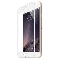 HAT PRINCE tvrzené 3D sklo pro celý obvod telefonu pro 8 / 7 - 0,2 mm - bílá