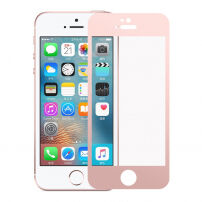 Tvrzené 3D sklo na celý obvod telefonu pro iPhone SE (2016)/ 5S / 5 - 0,3 mm - růžově zlatá