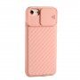 Kryt s posuvnou krytkou čočky fotoaparátu pro iPhone 6 / 6S / 7 / 8 / SE (2020/2022) - lososový
