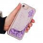 Kryt s přesýpacími třpytkami pro iPhone 6 / 6S / 7 / 8 / SE (2020/2022) - fialový