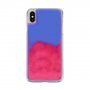 Přesýpací kryt svítící ve tmě pro iPhone XS Max - modro-fuchsiový