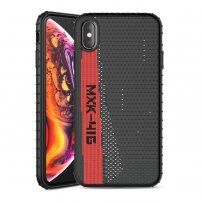 Ipaky stylový kryt s textilním povrchem pro iPhone X / XS - černo-červený