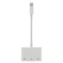 MH035-A audio a nabíjecí redukce - 3,5 mm jack / 2x Lightning na Lightning - bílá
