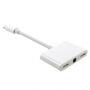 MH035-A audio a nabíjecí redukce - 3,5 mm jack / 2x Lightning na Lightning - bílá