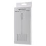 Redukce lightning konektor s dvěmi 3,5 mm jack konektory a lightning konektorem pro Apple iPhone - bílá