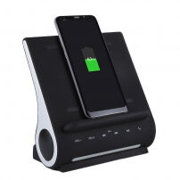 Azpen 3 v 1 stylová a extra rychlá dokovací stanice se zabudovaným bluetooth reproduktorem a QI bezdrátovou nabíječkou pro Apple iPhone / iPad