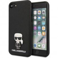 Karl Lagerfeld Saffiano Iconic kryt pro iPhone 7 / 8 / SE (2020/2022) - černý