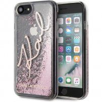 Karl Lagerfeld Signature Glitter kryt pro iPhone 7 / 8 / SE (2020/2022) - růžovozlatý