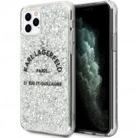 Karl Lagerfeld St. Guillaume Glitter kryt pro iPhone 11 Pro Max - stříbrný