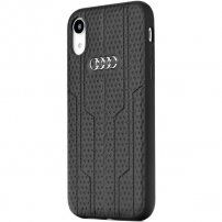 Audi originální kryt z PU kůže s logem pro iPhone XR - černý