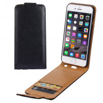Otevírací elegantní flipové pouzdro pro Apple iPhone 6S Plus / 6 Plus – černo hnědé