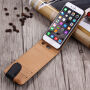Otevírací elegantní flipové pouzdro pro Apple iPhone 6S Plus / 6 Plus – černo hnědé