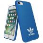 Adidas originální kryt s logem a s koženým povrchem pro iPhone 6 / 6S / 7 / 8 / SE (2020/2022) - modrý