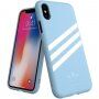 Adidas originální kryt s textilním povrchem pro iPhone X / XS - světle modrý