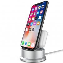 Univerzální nabíjecí stanice pro AirPods / iPhone / iPad - stříbrná