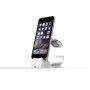Elegantní hliníkový stojánek / dokovací stanice pro Apple Watch / iPhone - stříbrný