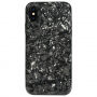BENKS plastový kryt odolný proti pádu s diamantovým vzorem pro iPhone XS / iPhone X - černá