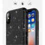BENKS plastový kryt odolný proti pádu s diamantovým vzorem pro iPhone XS / iPhone X - černá