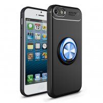 Kryt s kovovým stojánkem vhodný do magnetických držáků pro iPhone 5 / 5S / SE (2016) - černomodrý
