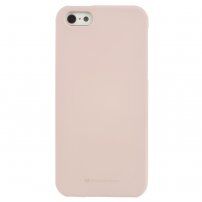 Mercury Goospery matný kryt z měkkého plastu pro iPhone 5 / 5S / SE (2016) - béžový