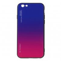 Kryt se skleněnou zadní stranou pro iPhone 6 / 6S - modro-fuchsiový