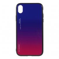 Kryt se skleněnou zadní stranou pro iPhone XR - modro-fuchsiový