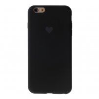 Silikonový kryt se srdíčkem pro iPhone 6 / 6S - černý