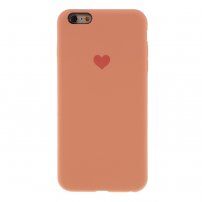 Silikonový kryt se srdíčkem pro iPhone 6 / 6S - oranžový