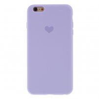 Silikonový kryt se srdíčkem pro iPhone 6 / 6S - šeříkový
