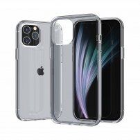 Transparentní kryt s ochranou fotoaparátu pro iPhone 12 mini - šedý