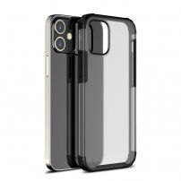 Matný transparentní nárazuvzdorný kryt pro iPhone 12 Pro Max - černý
