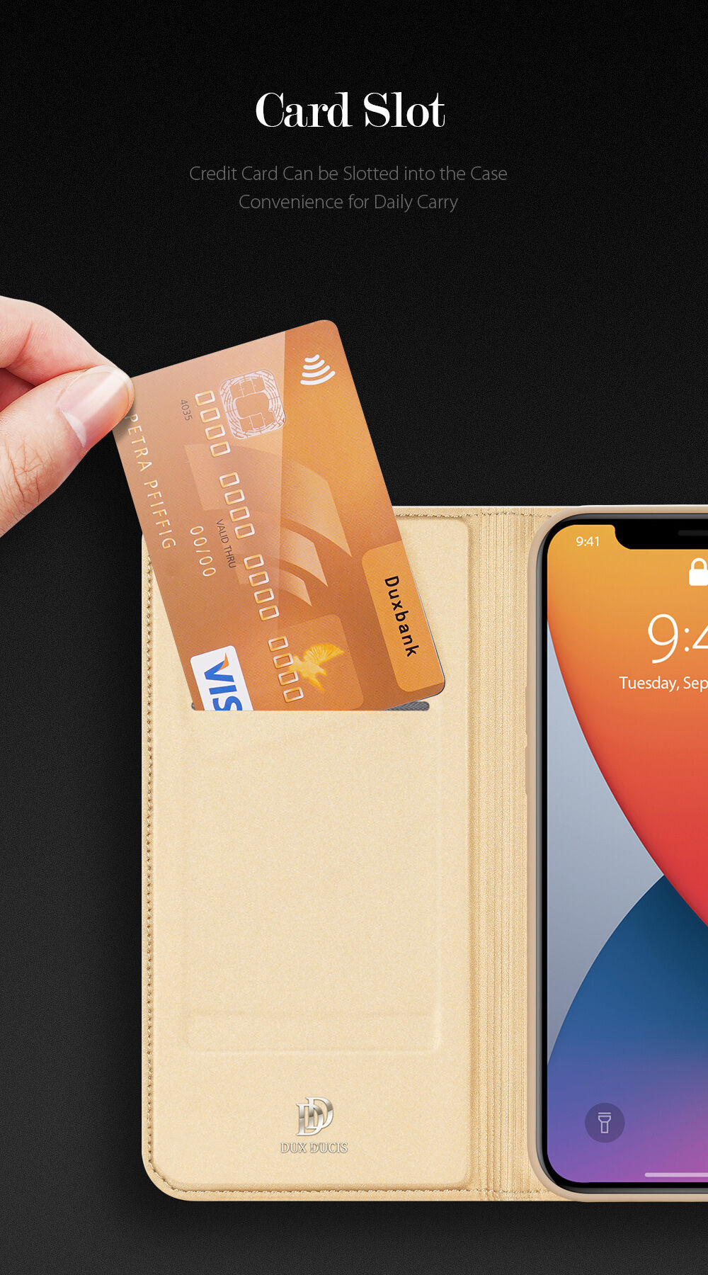 Dux Ducis flipové pouzdro pro iPhone 12 Pro Max - černé