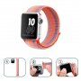Nylonový řemínek s proužky pro Apple Watch Ultra 49mm / 46mm / 45mm / 44mm / 42mm - neonově oranžový